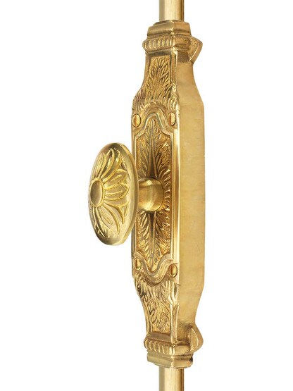 Floral Brass Cremone Bolt - 9-Foot Length.